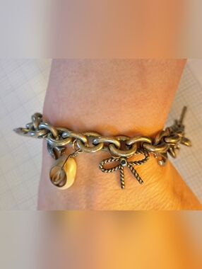 American Eagle Outfitters Beach Theme Charm Bracelet with Cream Accent